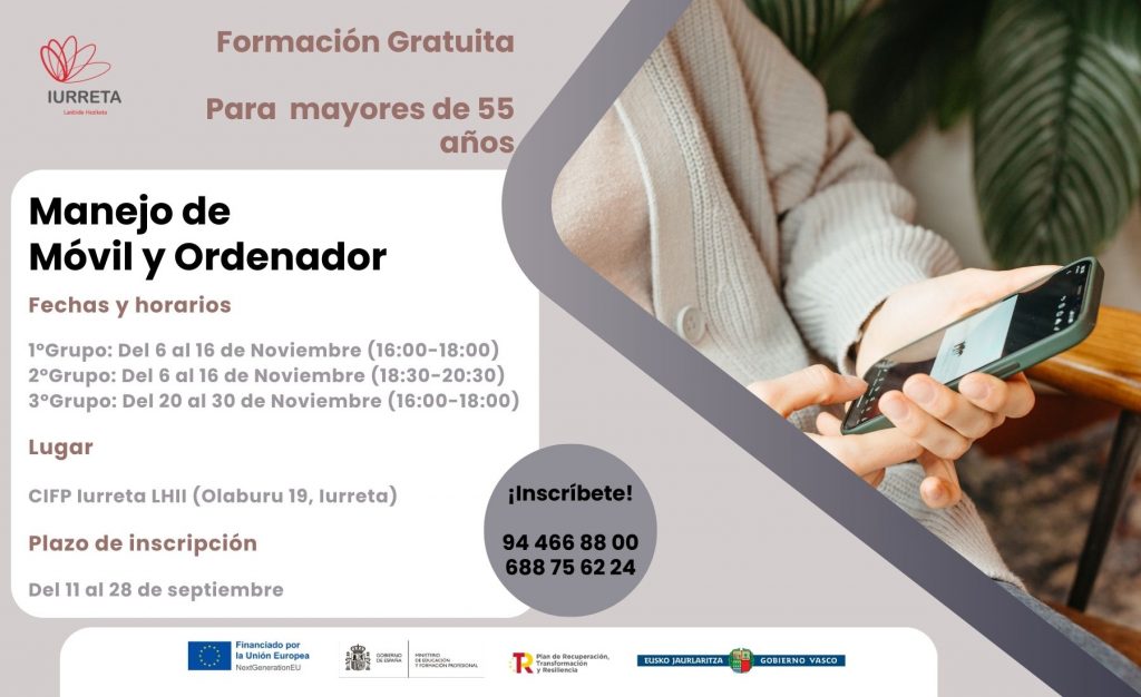 Manejo de móvil y ordenador